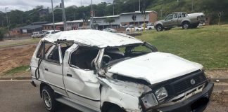 Six-month-old among eighteen injured as taxi overturns on Chris Hani Road