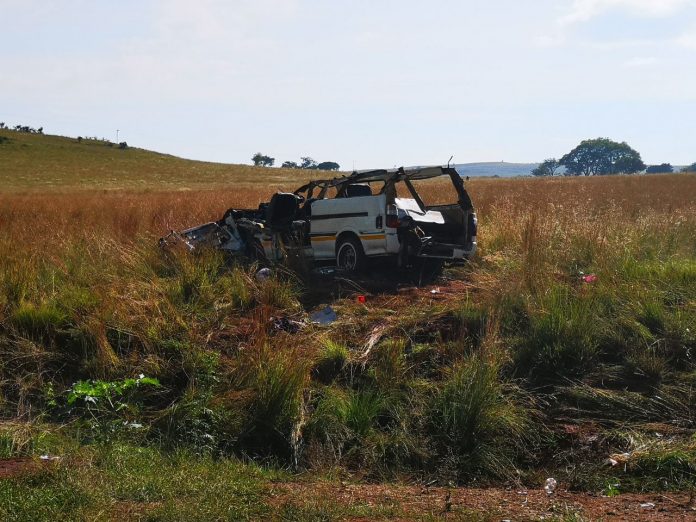 A Taxi crashed on the R563 in Krugersdorp, Gauteng leaving one dead and fifteen injured A Taxi crashed on the R563 in Krugersdorp, Gauteng leaving one dead and fifteen injured