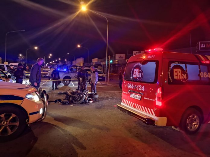 A Motorbike rider seriously injured in a collision on the corners of Dr James Moroka Ave and Sol Plaatjie street in Potchefstroom