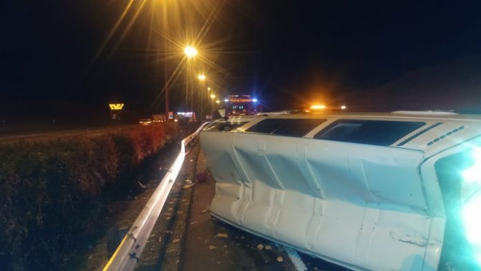 Four injured when taxi rolls on the N1 near Rigel Ave Pretoria