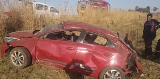 Five injured in rollover between Delmas and Bapsfontein