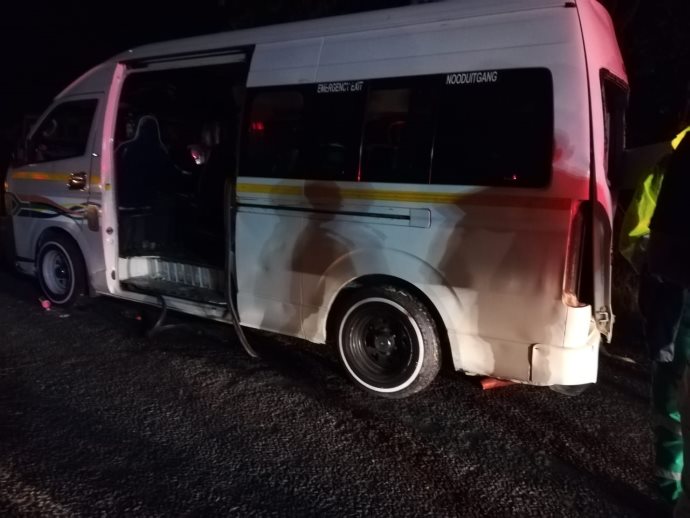 Nine people were injured when two taxis crashed into each other