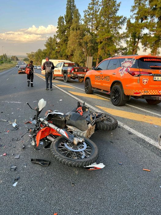 Biker injured in a crash on Main Road, Johannesburg