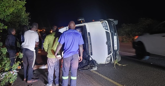 A man’s arm was amputated after his vehicle overturned on the R102 in Canelands