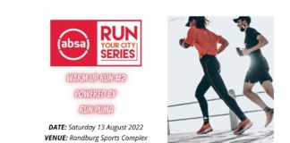 Don’t miss the Absa RUN YOUR CITY WARM UP RUN #2 powered by RUN PUMA! Don’t miss the Absa RUN YOUR CITY WARM UP RUN #2 powered by RUN PUMA!
