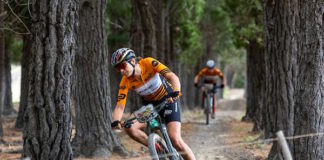Candice Lill and Amy Wakefield during stage 4 time trial of the 2023 Absa Cape Epic Mountain Bike stage race from Oak Valley Estate to Oak Valley Estate in Elgin, South Africa on the 23 rd March 2023.