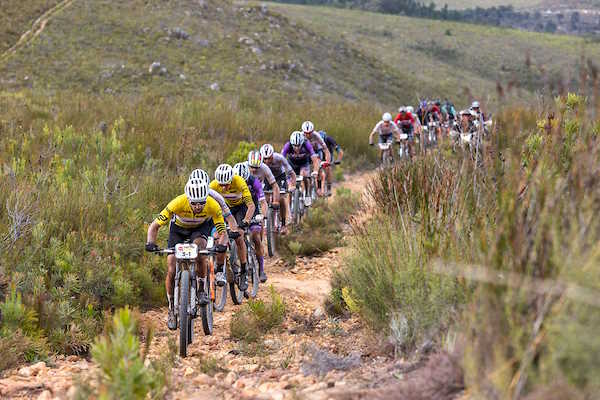 Nino Schurter during stage 3 of the 2023 Absa Cape Epic Mountain Bike stage race from Hermanus High School in Hermanus to Oak Valley Estate in Elgin, South Africa on the 22 nd March 2023.