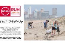 Beach Clean-Up in the run-up to the Absa RUN YOUR CITY DURBAN 10K