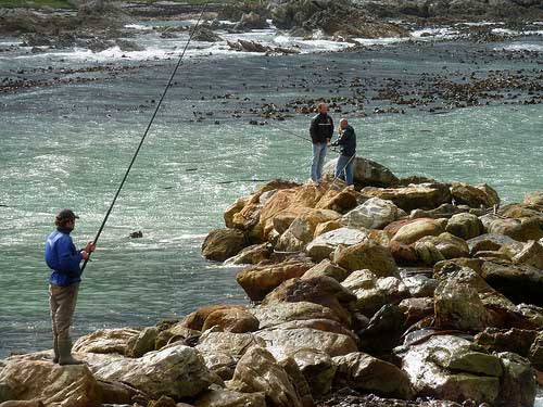 South Africa fishing from the beach