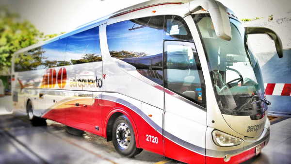 How to get from Cancun Airport to your hotel 1 bus from cancun to playa del carmen that mom took