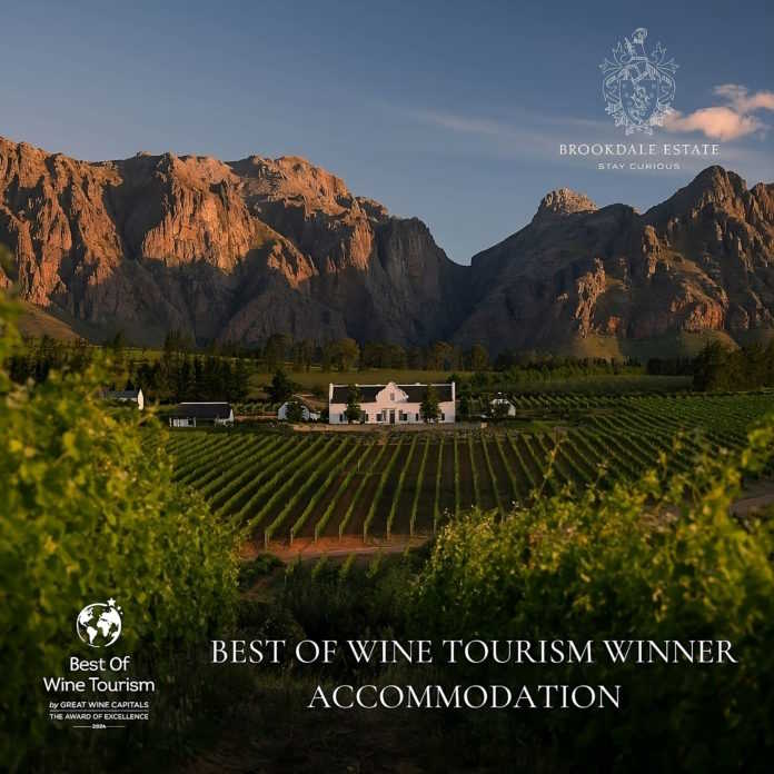 Brookdale Estate wins the Best of Wine Tourism Award 2024 in the Accommodation Category