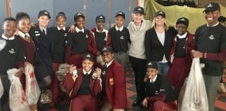 SOS NPO celebrates with partners Grundfos, Munich Re and Mountain Falls to support the Bloekombos Community