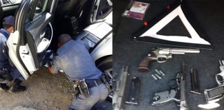 Two wanted suspects arrested with four firearms, Laingsburg. Photo: SAPS