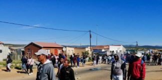 Students protest at gates of TVET college