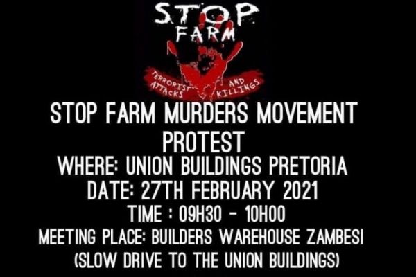 Mass march, prayer day against farm attacks and farm murders in South Africa, 27 February Mass march, prayer day against farm attacks and farm murders in South Africa, 27 February