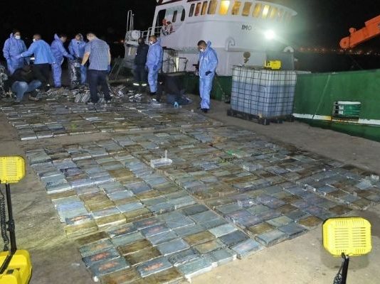 Police seize cocaine haul worth R583 million off Saldanha coast. Photo: SAPS