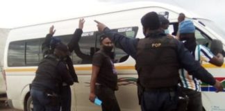 Police crackdown on crime in Bityi. Photo: SAPS