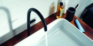 The iconic faucets feature a gentle taper to their curved spouts a subtle detail that signals exceptional quality of design