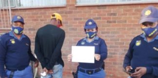 Gang rape, one of four suspects arrested, Barkly West. Photo: SAPS