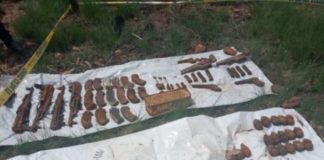 Buried arms cache uncovered, Krugersdorp. Photo: SAPS