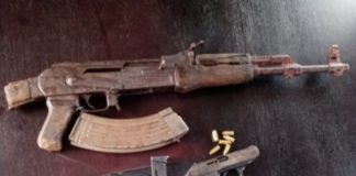 AK47 and pistol recovered, Nongoma. Photo: SAPS