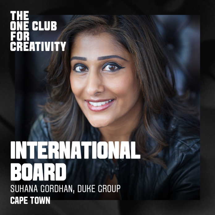 DUKE’s Suhana Gordhan Appointed to One-Club for Creativity Board of Directors