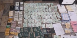 Suspect arrested with fraudulent documents, Hillbrow. Photo: SAPS