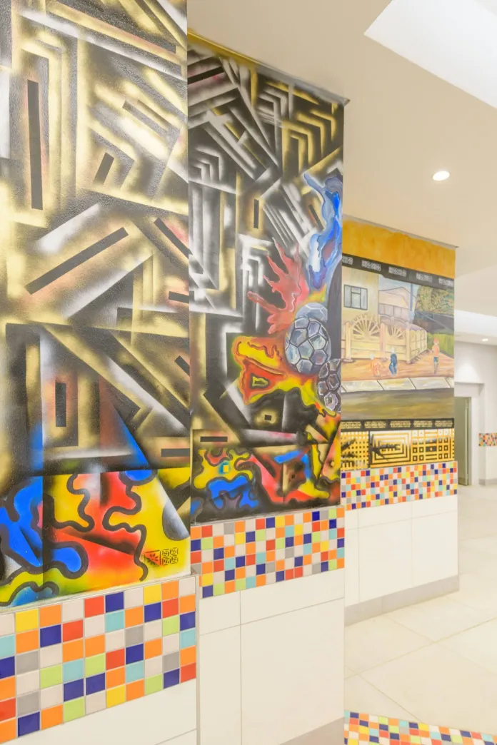 Daveyton Malls interior is enhanced by wall murals and local artwork