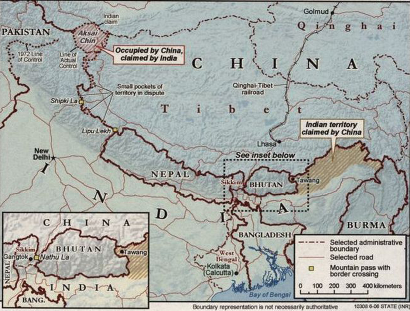 A CIA map showing vast contested Asian areas.