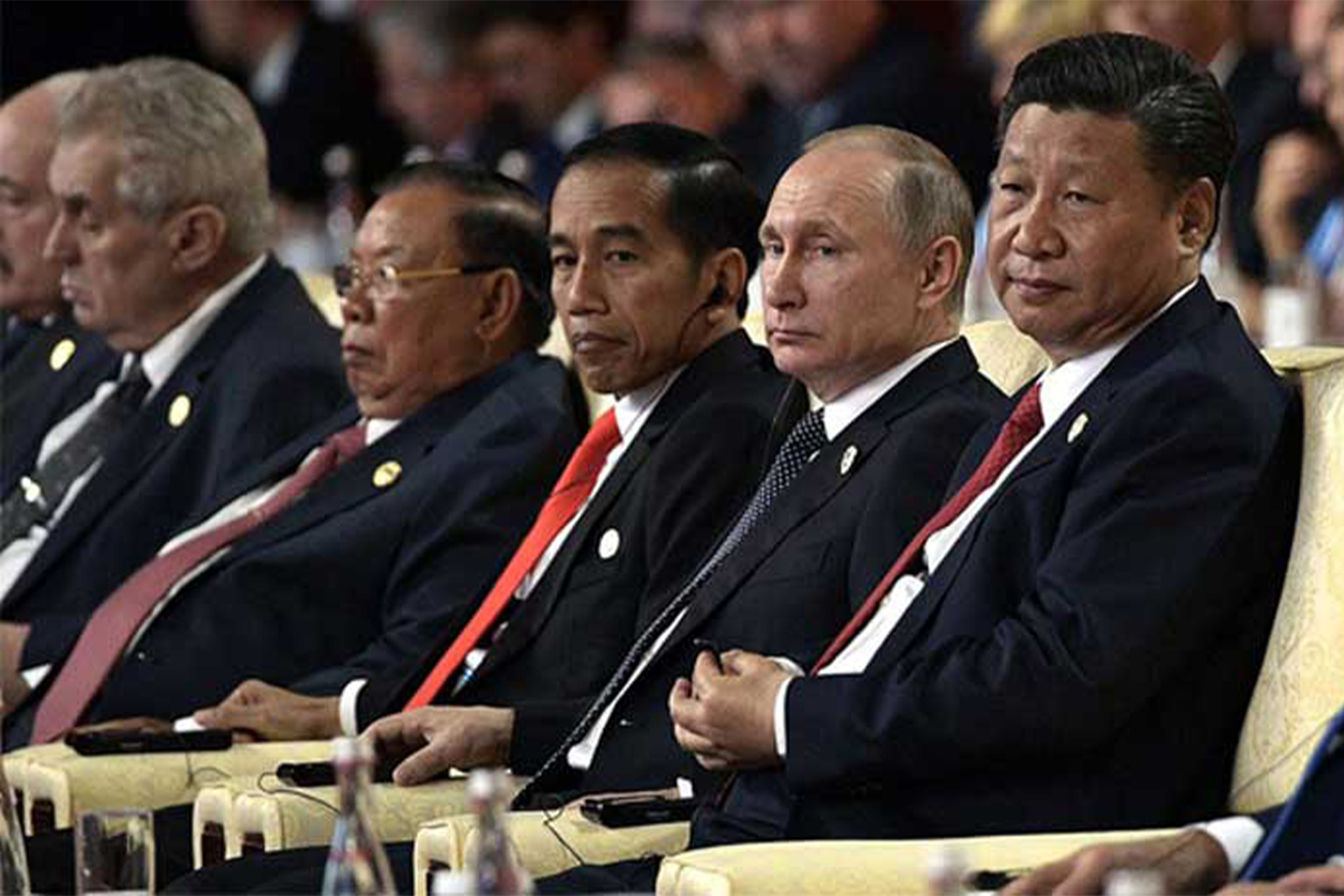 President Xi Jinping of China, President Vladimir Putin of Russia, and President Joko Widodo of Indonesia