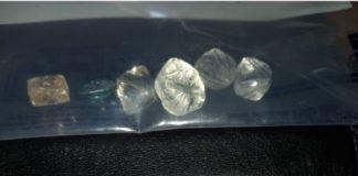 Suspect nabbed with uncut diamonds, Worcester. Photo: SAPS