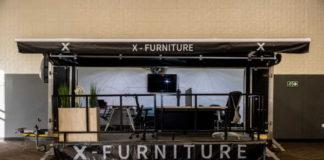 The unique X Furniture mobile showroom provides for a hands on experience