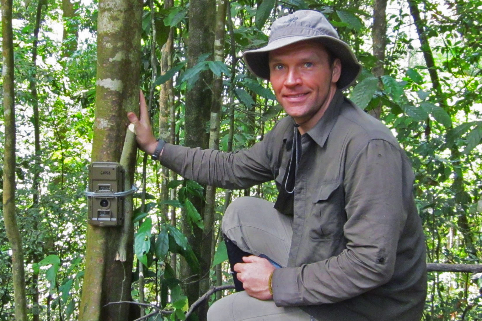 Researcher Jan Kamler doing field work