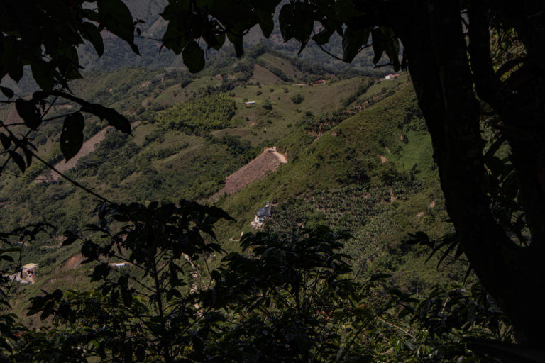 A mining platform nestled among the mountains in Miraflores. Photo courtesy of Sandra Bejarano Aguirre.