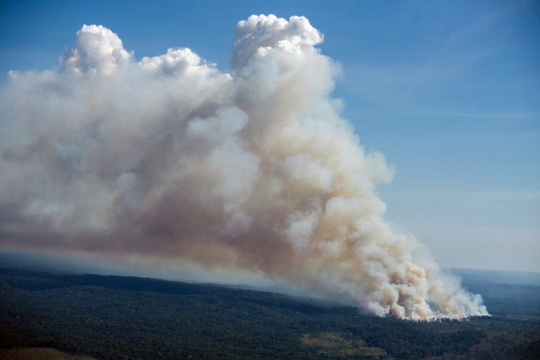 Apuí, Amazonas state. Greenpeace Brazil flew over the southern Amazonas and northern Rondônia states in Brazil to monitor deforestation and forest fires in the Amazon in July 2022. © Christian Braga / Greenpeace