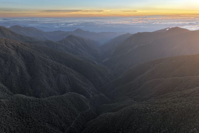 Looking toward the Amazon rainforest from the Andes at daybreak. Image credit: Rhett A. Butler