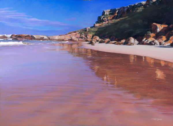 "Robberg Complements" pastel painting on panel by Christopher Reid