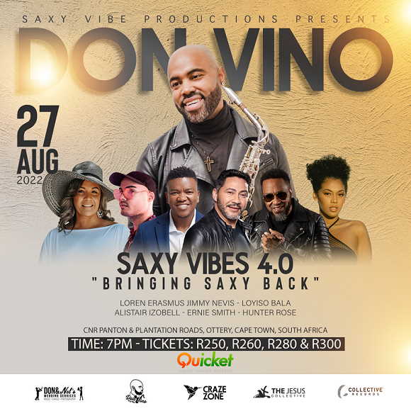 Cape Town musician and saxophonist, Don Vino