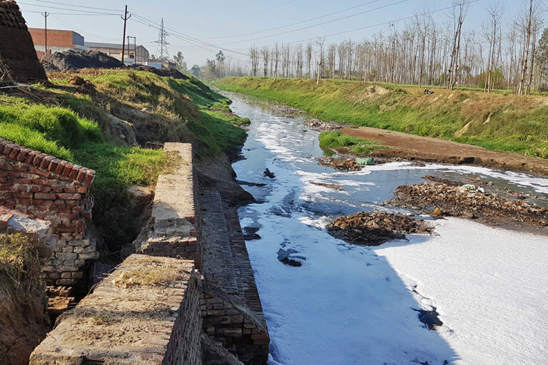 Pollution in the Hindon River