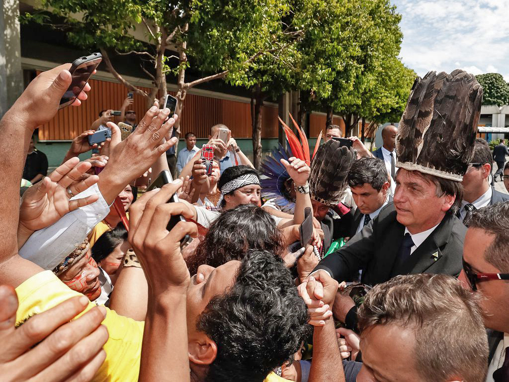 Bolsonaro with Indigenous supporters