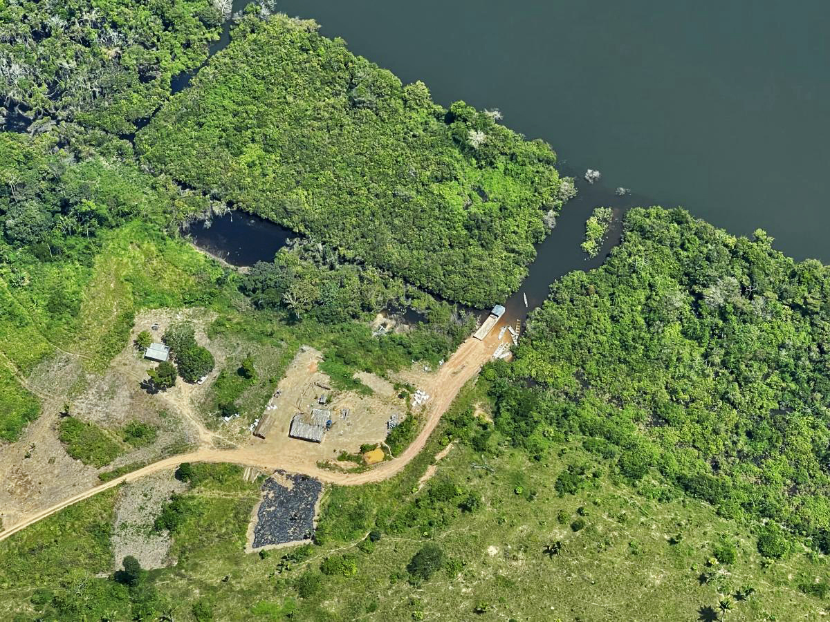 An illegal road cuts across the Xingu Socioenvironmental Corridor