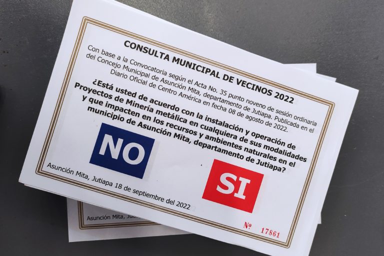 In a Sept. 18 local referendum, residents voted on whether or not they agreed with the installation and operation of mining projects in the municipality of Asunción Mita.