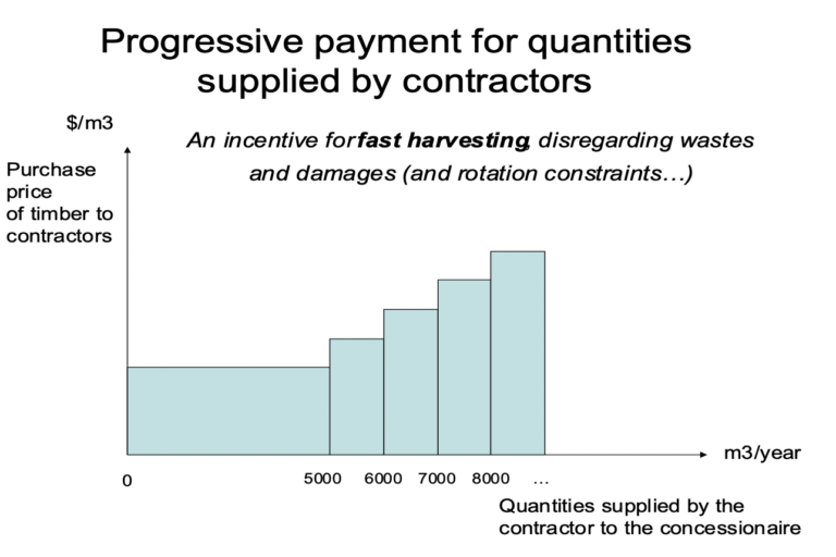 Payments by Chinese forestry companies to contractors.