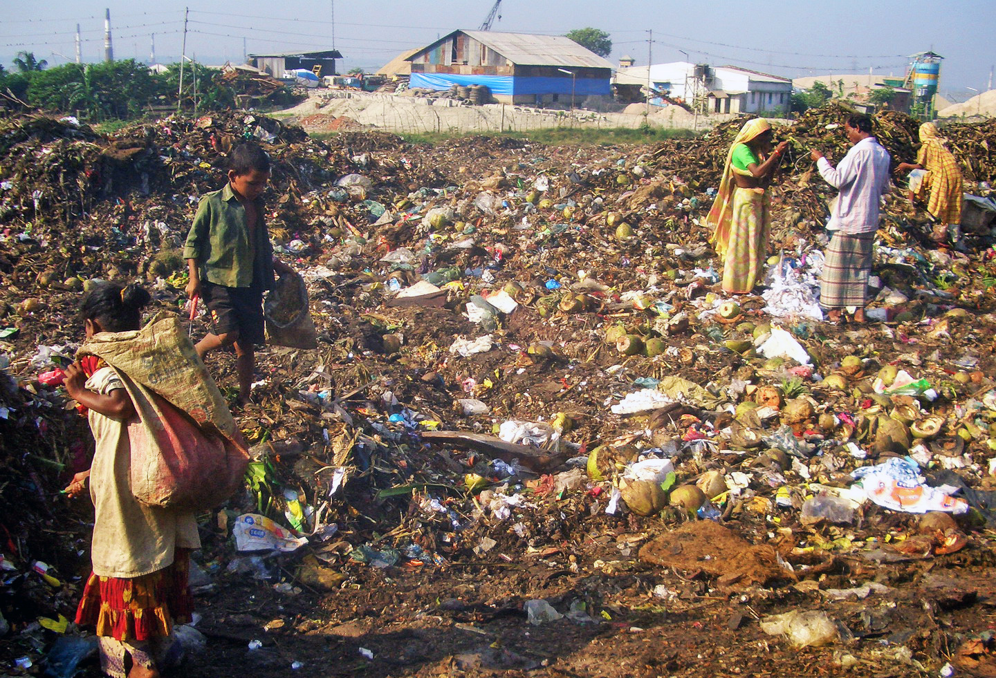 People at a landfill.