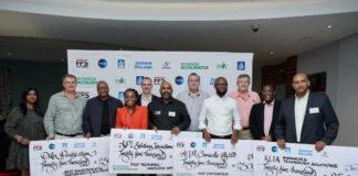 2022 Durban Chemicals Cluster Business Accelerator SME prize winners with eThekwini Municipality representatives Ravesha Govender and Takalani Rathiyaya and Dragons FFS Refiners SAPREF HR Sherwin Williams