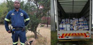 Irene truck hijacking - K9 'Aida' swiftly apprehends 3 suspects. Photo: SAPS