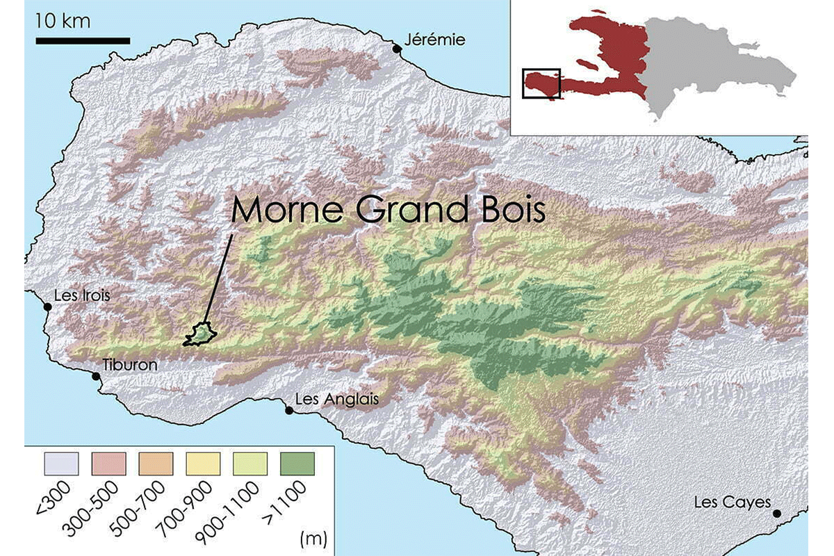 Map of Grand Bois National Park.
