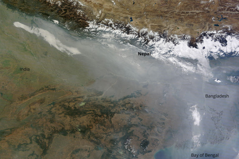 Haze over the Indo-Gangetic Plain.