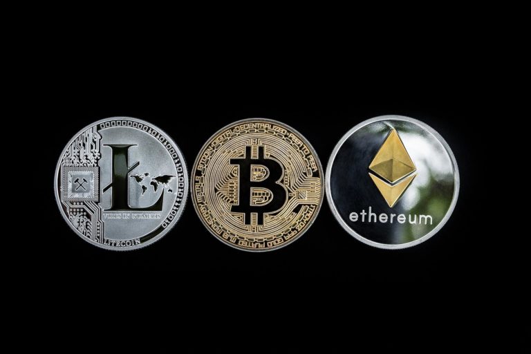 Three forms of cryptocurrency. Image via Pixabay.