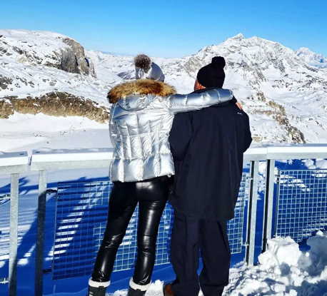Jo-Ann Strauss and her dad enjoying a special moment together in Tignes